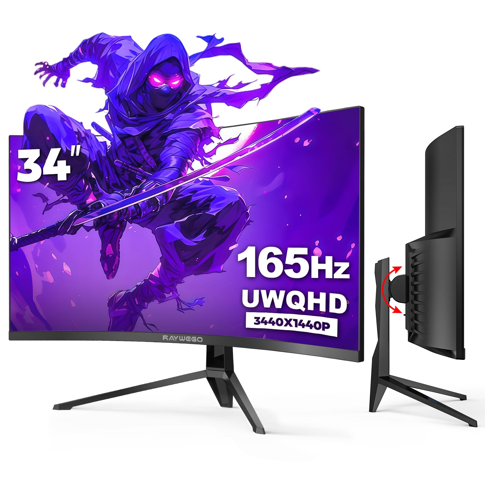 Amazon.com: Raywego 34 inch Ultrawide Curved Computer Gaming