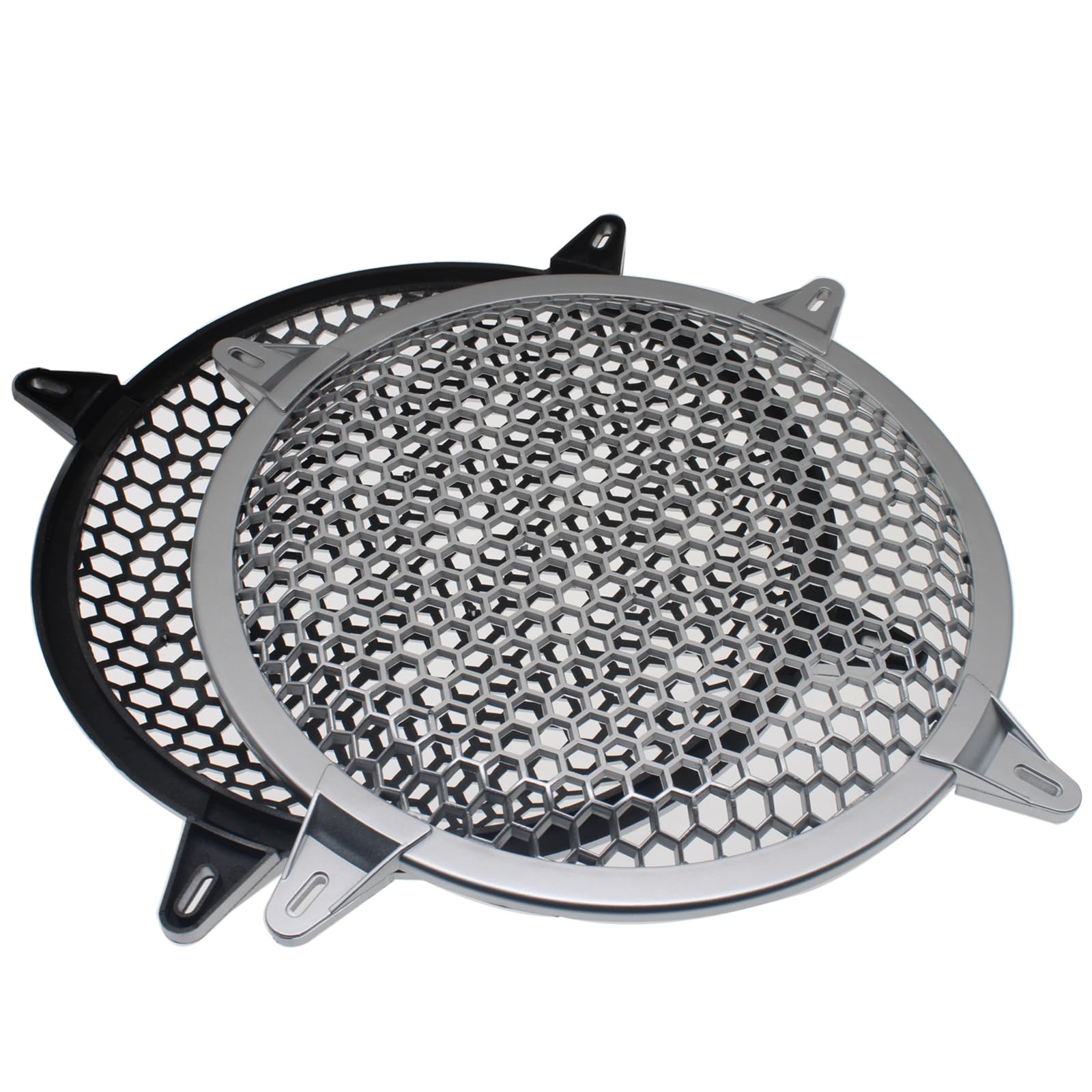 2 Pairs Of 12-Inch Universal Subwoofer Grills – Metal Waffle Style Speaker Protectors