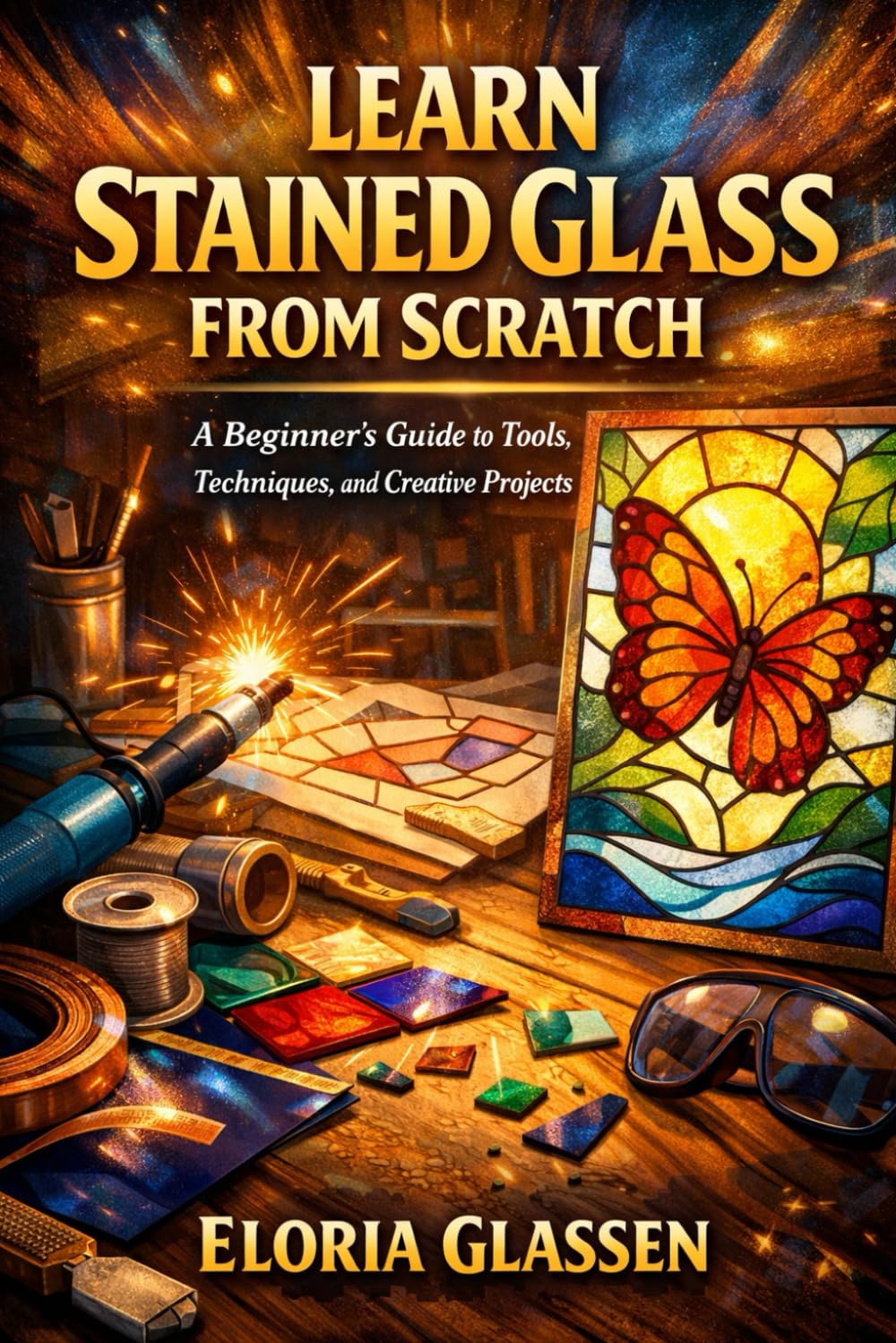 LEARN STAINED GLASS FROM SCRATCH: A Step-by-Step Beginner’s Guide to Tools, Safety, Cutting, Soldering, and Creating Beautiful Stained Glass Projects.