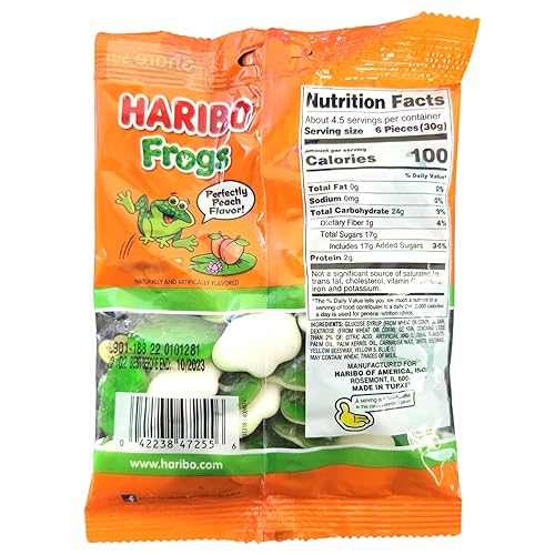 Miniatura 3 de Haribo Frogs Gummi Candy Share Size paquete de 2 con 2 calcomanías Gosutoys