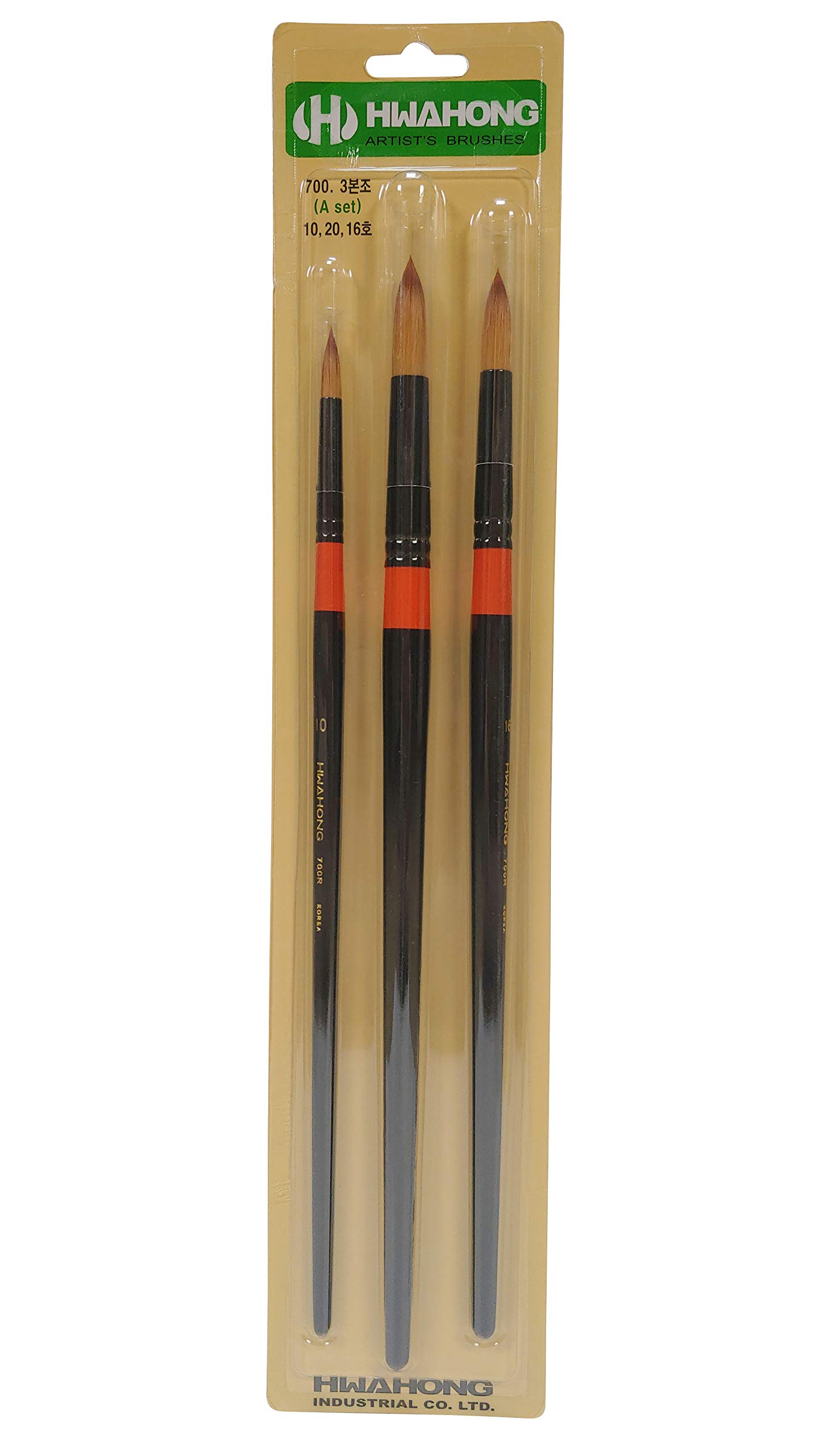 Aquarellpinsel für Künstler, 700R A Set, Rundpinsel, Set mit 3 Pinseln