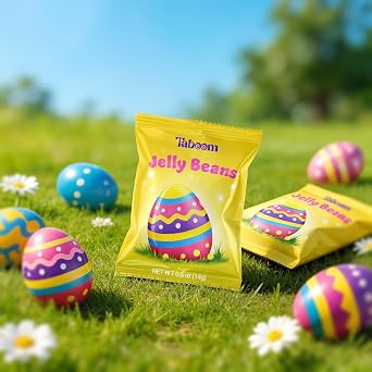 Easter Jelly Beans Mini Packs 24 Count - Assorted Fruit Flavored Jelly Bean Individual Packets, Colorful Spring Treats for Easter Egg Hunts, Classroom Parties, Basket Stuffers, Party Favors & Holiday Candy