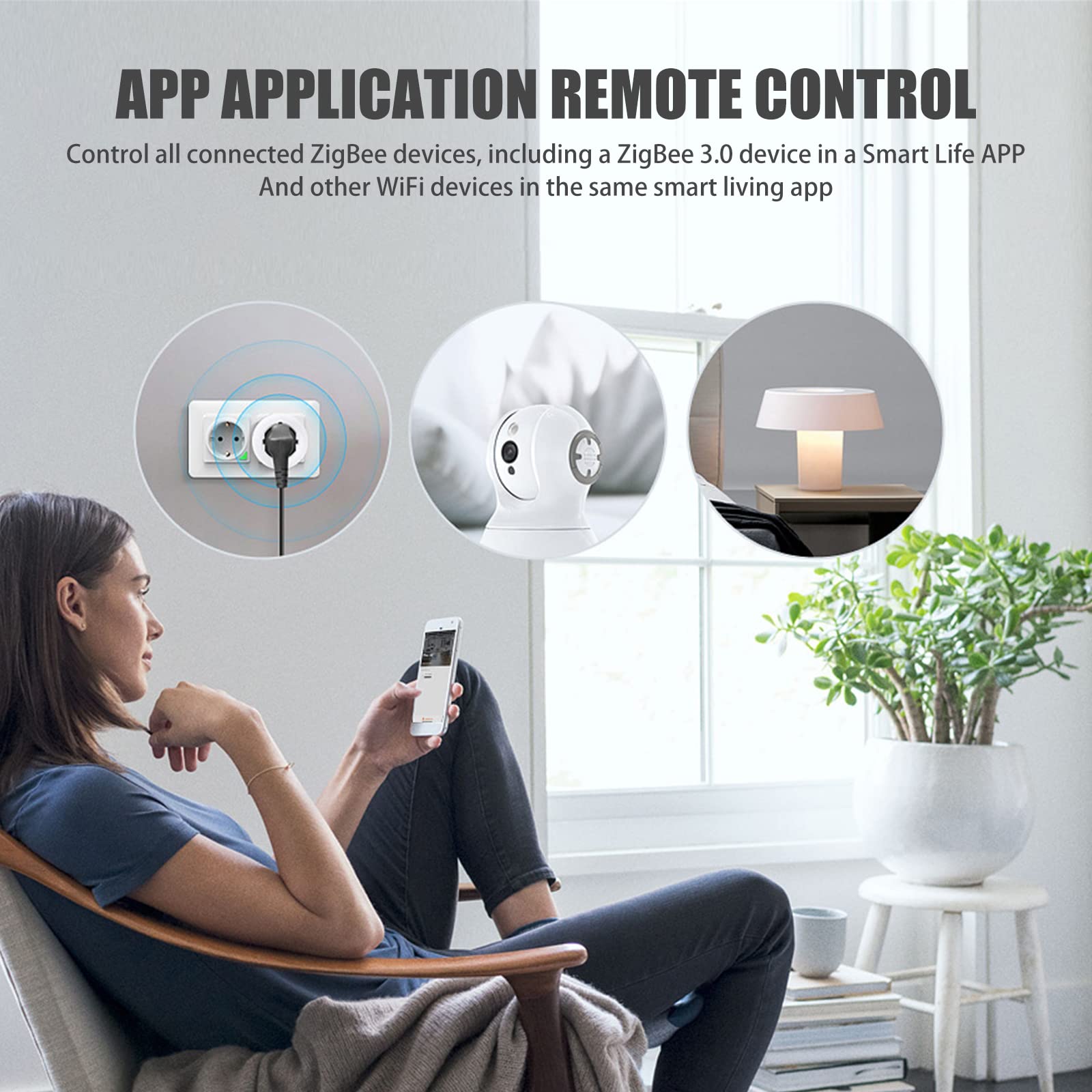 ZigBee Gateway, Tuya Smart Gateway Hub kompatybilny z mostem Smart Home Tuya / Smart Life App bezprzewodowy pilot zdalnego sterowania, z urządzeniami Tuya ZigBee 3.0, połącz do 45 urządzeń [Tylko Tuya ZigBee ]