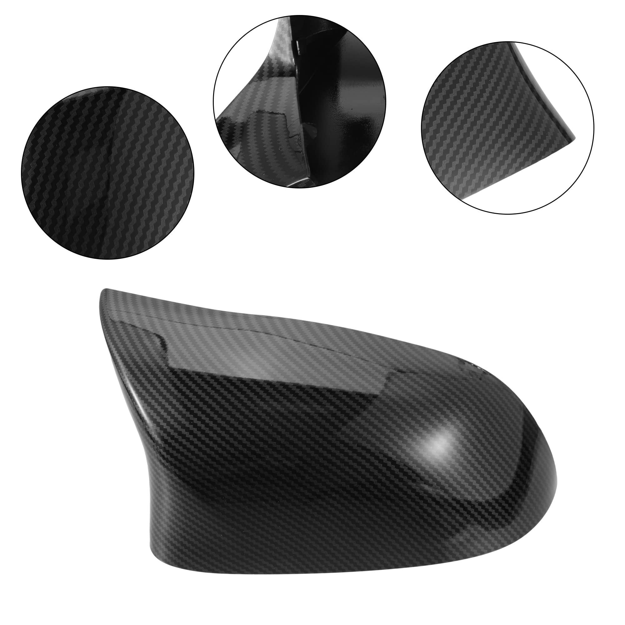 X AUTOHAUX Coche Trasero Vista Espejo Cubierta para BMW X3 Serie - 2uds Negro