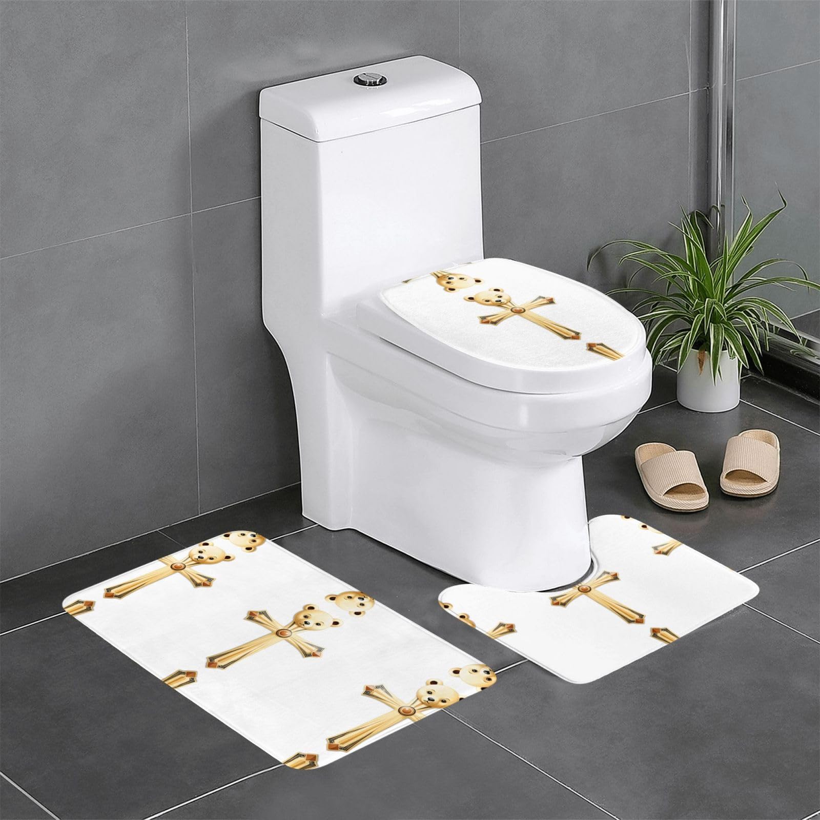 Tapis de salle de bain antidérapants WHJDPP lot de 3 absorbants et sécurisés pour la baignoire