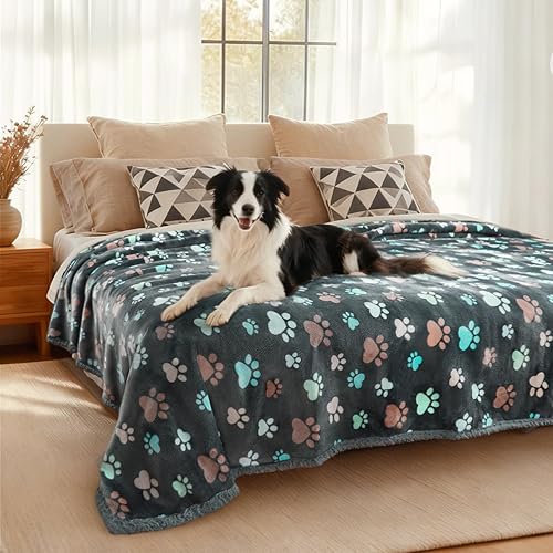 Miniatura 22 de Luciphia Mantas Impermeables para Mascotas para Cubierta de Sofá Cama a Prueba de Líquidos y Orina Lavable Suave Esponjosa Manta Grande para Perros