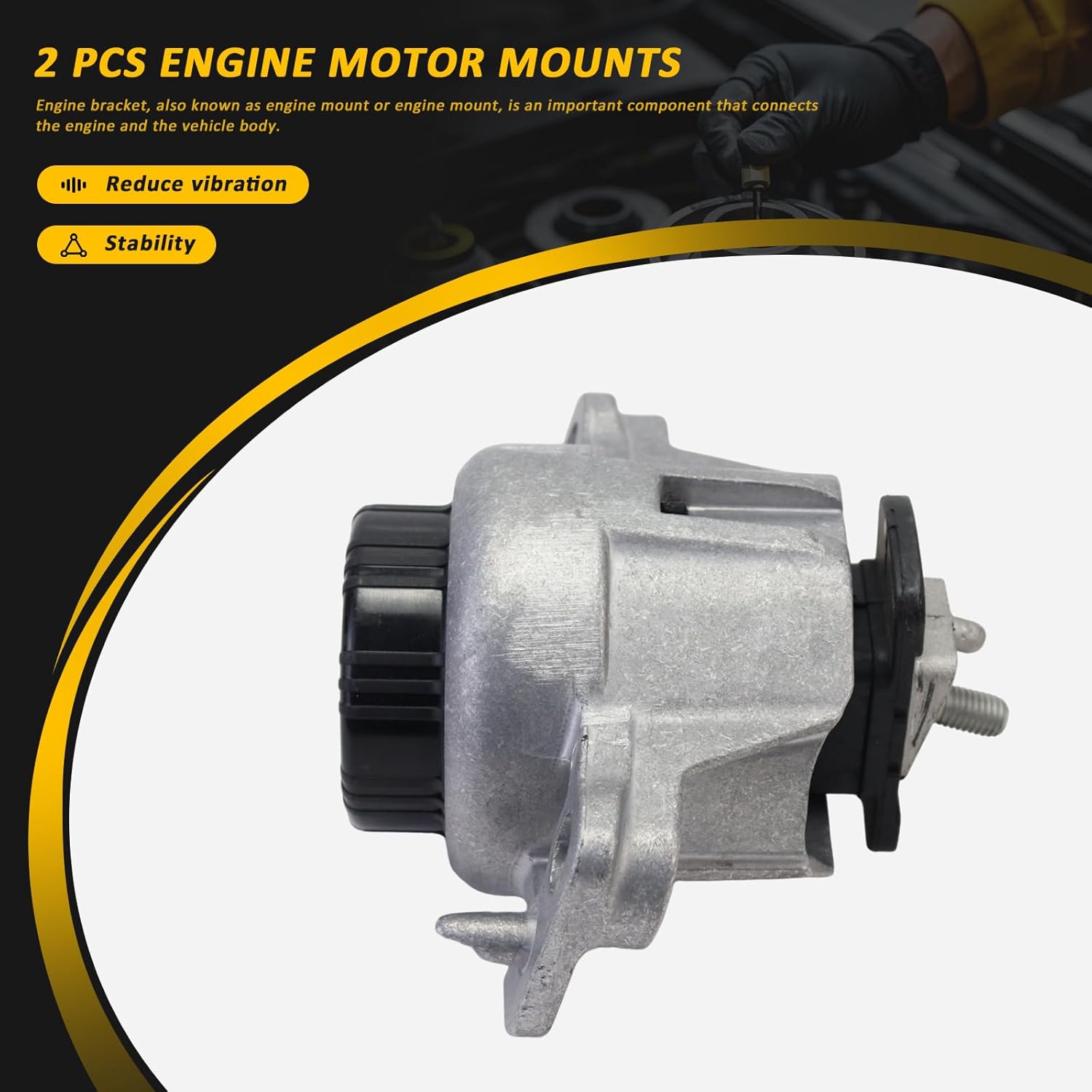 T4N3780 2 PCS Engine Motor Mounts Compatible with Jaguar XE Base Sedan Premium Sedan Prestige Sedan R-Sport Sedan 2017 2.0L 3.0L Replacement OE Number# T4N3784 T4N13011