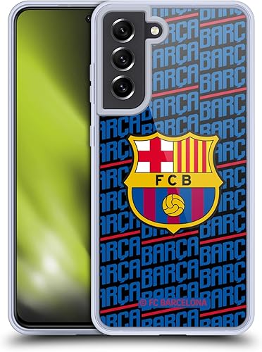 Head Case Designs Officially Licensed FC Barcelona Barca Crest Patterns Soft Gel Case Compatible with Samsung Galaxy S21 FE 5G