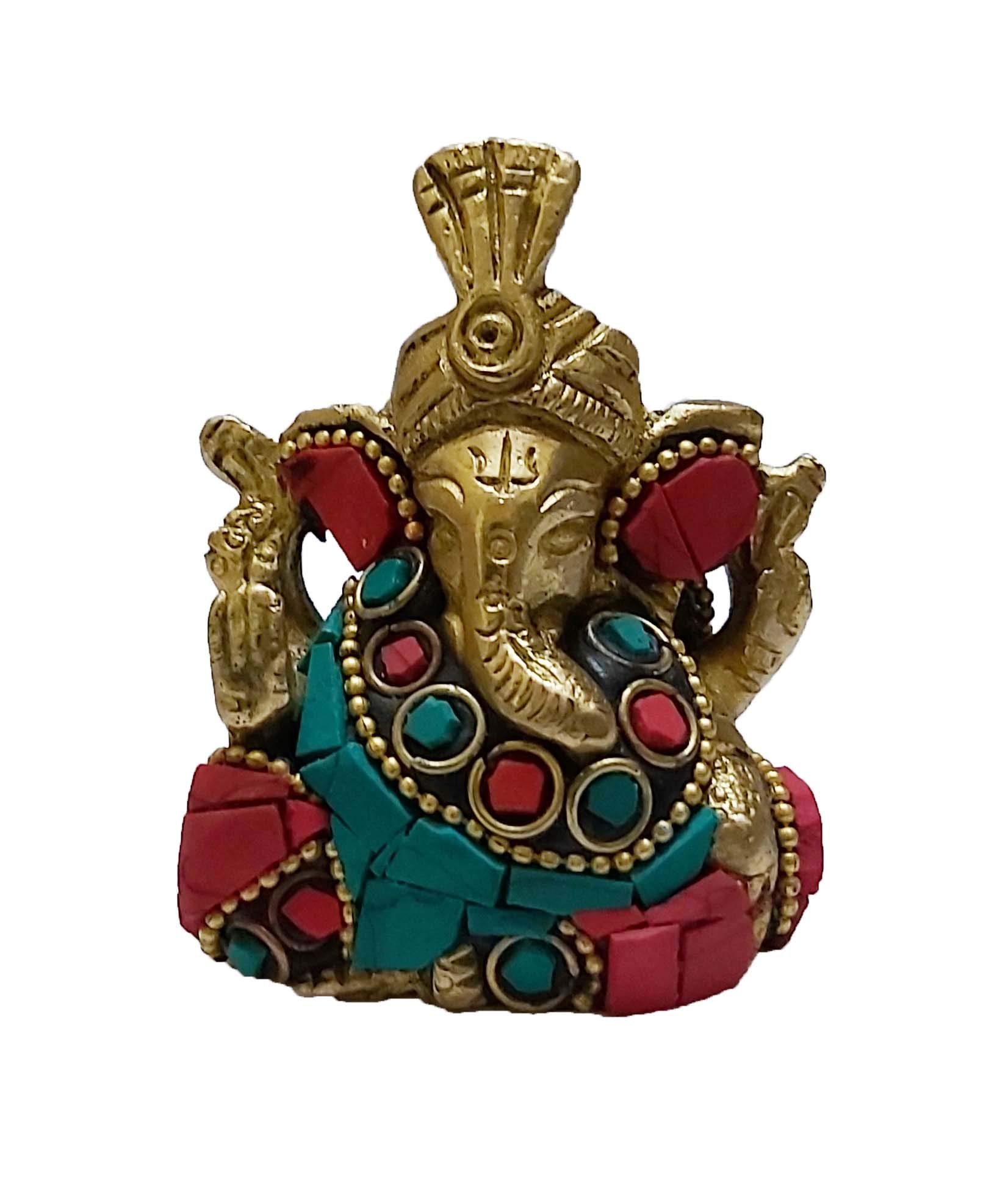 BRASS GANESH BHAGWAN Idol Ganesha Statue Ganpati Murti for Home
