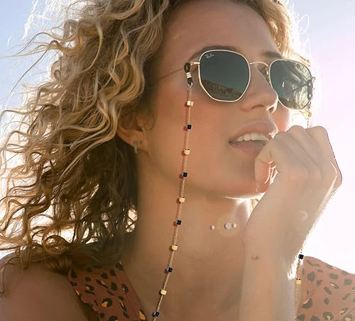 Miniatura 2 de Cadena para lentes de sol para mujer, cadena de cristal natural, soporte para lentes de sol, collar, correa para gafas, cordón de lectura