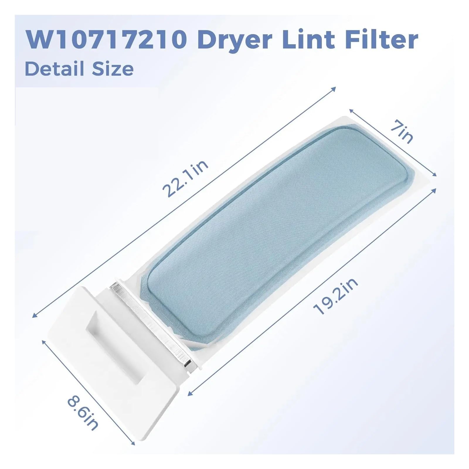 Compatible con Whirlpool, Compatible con Kenmore Accesorio para secadora | Filtro de pelusa repuesto,número de pieza W10717210,sustituye W11607443/W11522758/W10641634/AP7193498