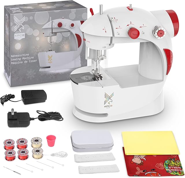 KPCB Sewing Machine with DIY Bag Material, Finger Guard and Bobbins