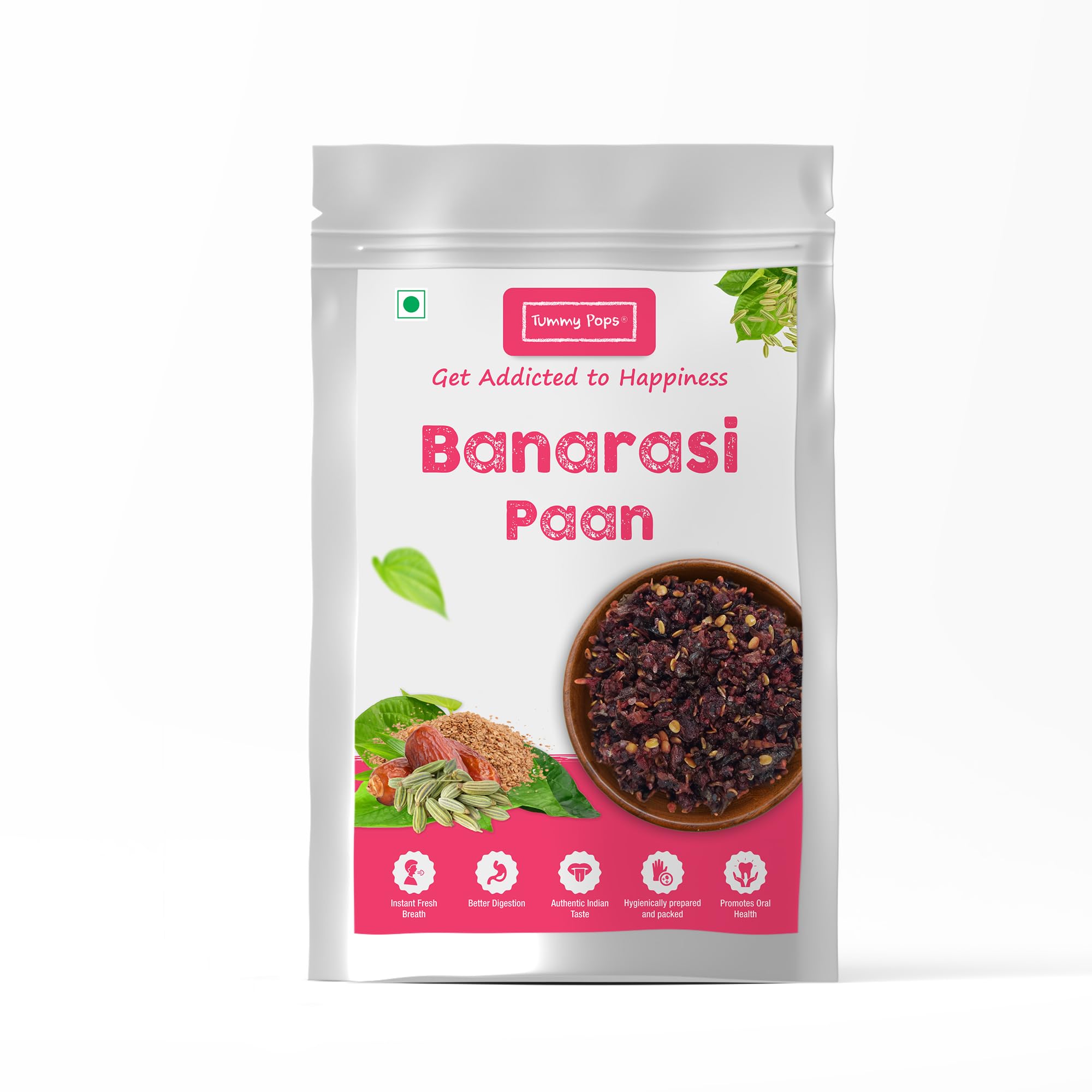 Tummy Pops | Premium Banarasi Paan Mix Without Supari | Hygienically Prepared & Packed | After Meal Digestive Mukhwas, Authentic Sweet Mouth Freshener (Banarasi Paan, 950gm)