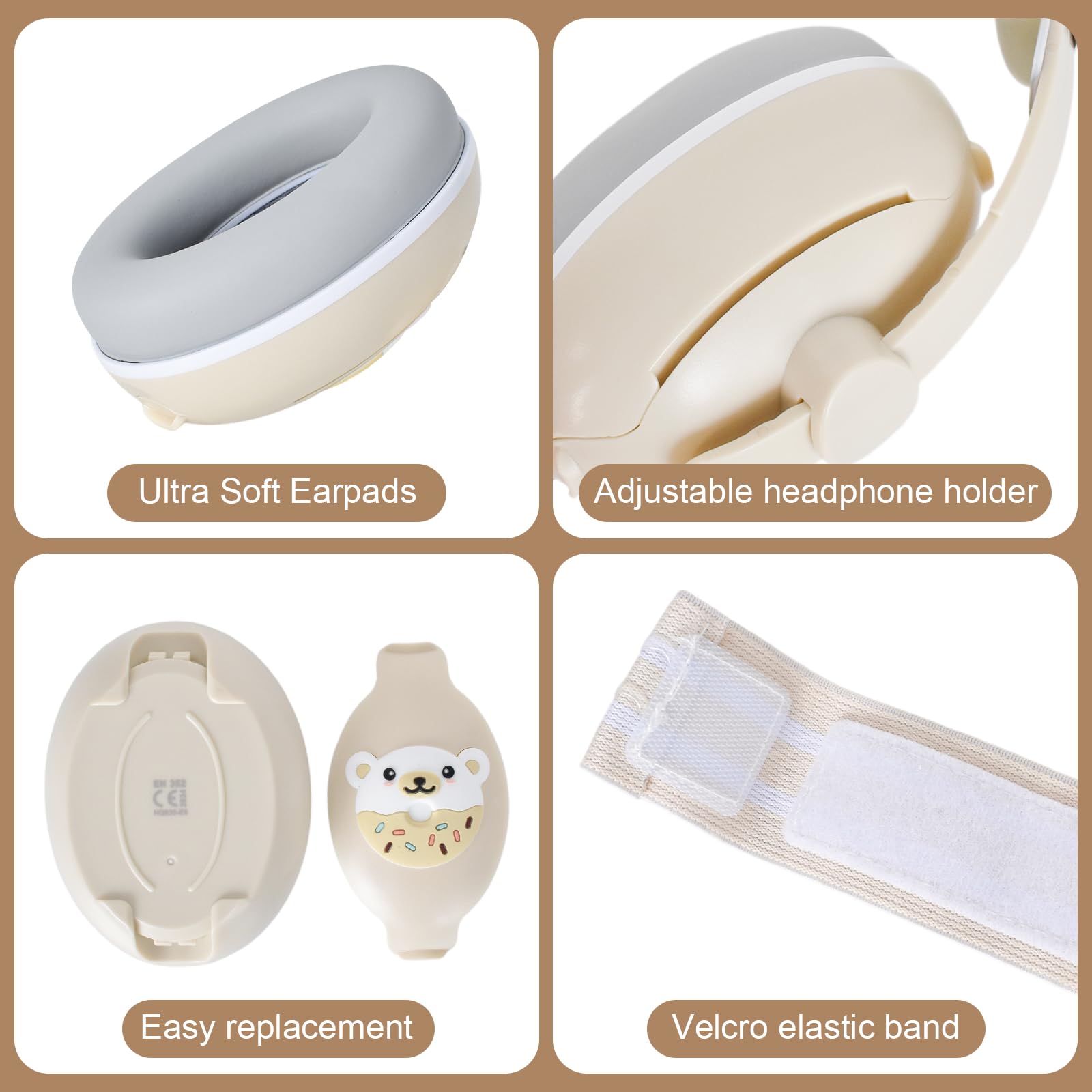 Protège-Oreilles Bébé Enfant - Casque Anti-Bruit 25dB pour Nourrissons 0-4 Ans - Réglable et Léger avec Bandeau Anti-Dérapant - Idéal pour Avion, Fêtes & Voyages