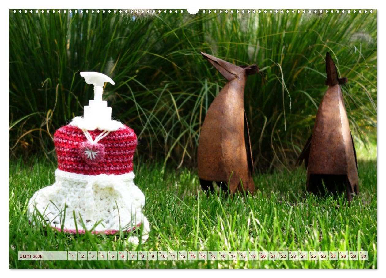 Häkelimpressionen - Gehäkelte Ideen für Haus und Garten (hochwertiger Premium Wandkalender 2026 DIN A2 quer), Kunstdruck in Hochglanz: Kreative und ... Häkeleien für jeden Monat. (CALVENDO Hobbys)