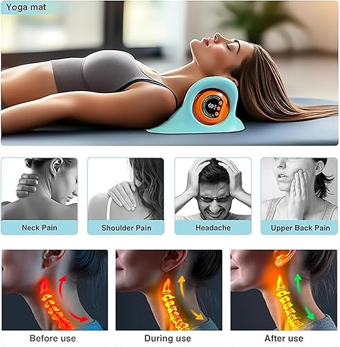 Miniatura 5 de Nuevo masajeador de cuello con calor, almohada eléctrica de relajación de cuello y hombros, dispositivo de tracción cervical en ángulo de 26 para