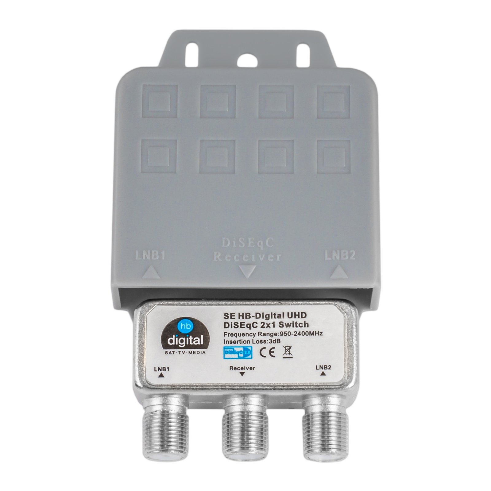 HB-DIGITAL DiseqC Commutateur avec boîtier de protection contre les intempéries Full HDTV 3D 4K UHD