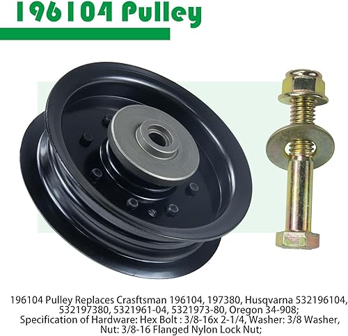 Miniatura 8 de Paquete de 3 conjuntos de husillo 187292 con polea 153535 532196106 y 532196104 sustituye a la polea tensora 587819701, 532187281, 587820301,