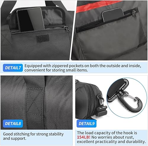 Miniatura 6 de HEMMOTOP Bolsa de trípode de 25.5 x 8.3 x 8.3 pulgadas, bolsa de soporte para micrófono de alta resistencia con doble cremallera, bolsa para poste