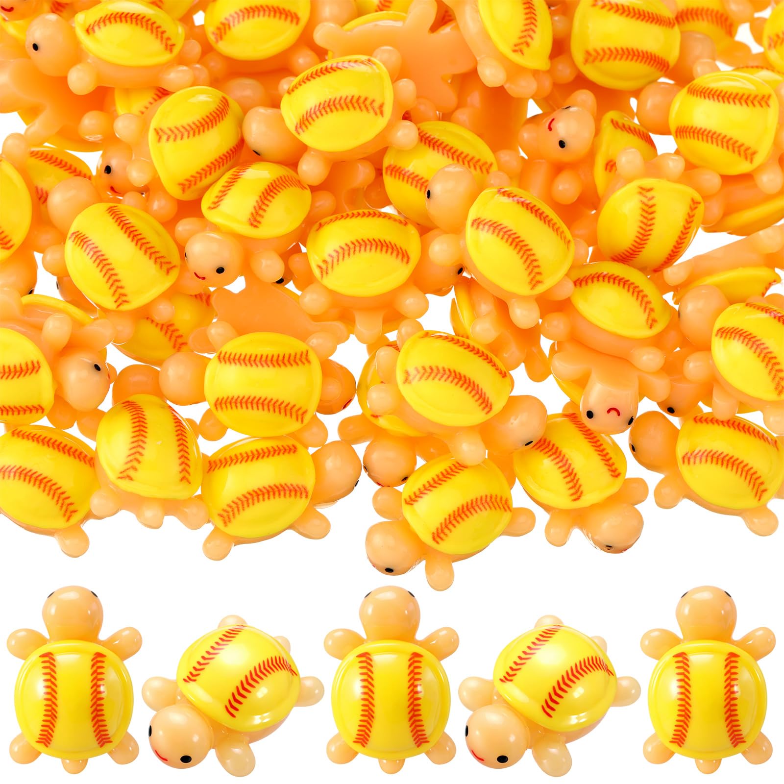 Bucherry 100 Pcs Softball Mini Resin Turtles Tiny Turtle Figurine Bulk
