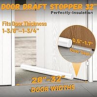 Vista 6 de MAXTID Tope de Corriente Debajo de la Puerta Blanco de 32 Pulgadas, Sello de Puerta para Desmontaje de Clima, Barrido de Puerta para Puertas