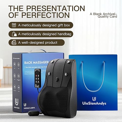 Miniatura 5 de Masajeador de espalda con calor, almohada de masaje 3D para cuello, espalda, hombro, pierna, inalámbrico y portátil para oficina en casa, uso en