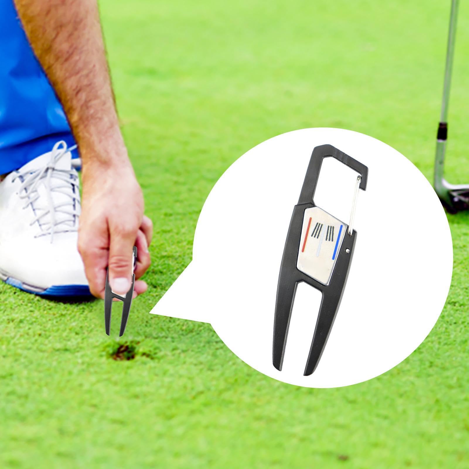 Metal Golf Divot Repair Tool – Green Pitchfork Grass Patch Marker