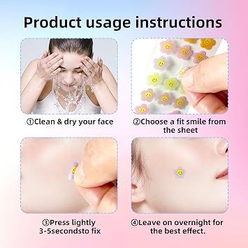 Pimple Patches - Hydrocolloid Acne Patches for Face - Cruelty-Free Zit Patches for Face, Blemish Patches, Pimple Stickers, Zit Stickers, Acne Stickers Smiles flower (1 pack)