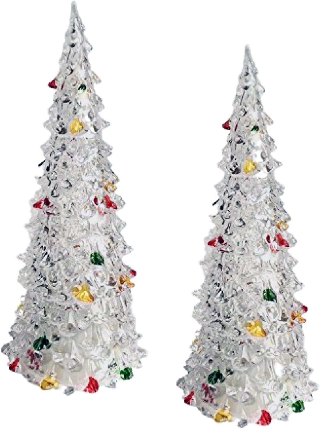 Lighted Color Changing Christmas Trees Set/2 LED Xmas