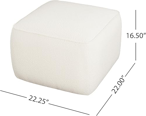 Miniatura 2 de Christopher Knight Home Isa Boucle - Reposapiés otomano de tela, taburete otomano cuadrado de tela, para sala de estar, sofá, asiento extra, mesa de