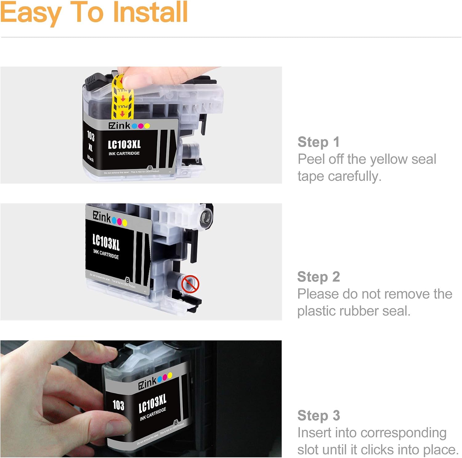 E-Z Ink (TM Compatible Ink Cartridge Replacement for Brother LC-103XL LC103XL LC103 XL LC103BK High Yield Compatible with DCP-J4110DW DCP-J152W MFC-J285DW MFC-J870DW MFC-J245 MFC-J4310DW (2 Black)