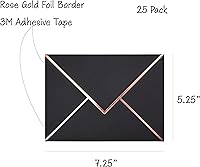 Vista 2 de Sobres A7 – Sobres de correo de lujo con solapa en V para tarjetas de 5 x 7 pulgadas – para bodas, invitaciones, baby shower, fotos, graduación