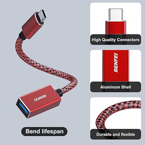 Miniatura 4 de BENFEI Adaptador USB C a USB 3.0, paquete de 2 adaptadores USB C a A macho a hembra compatibles con MacBook 2022 2021 2020, Samsung Galaxy Note 20,