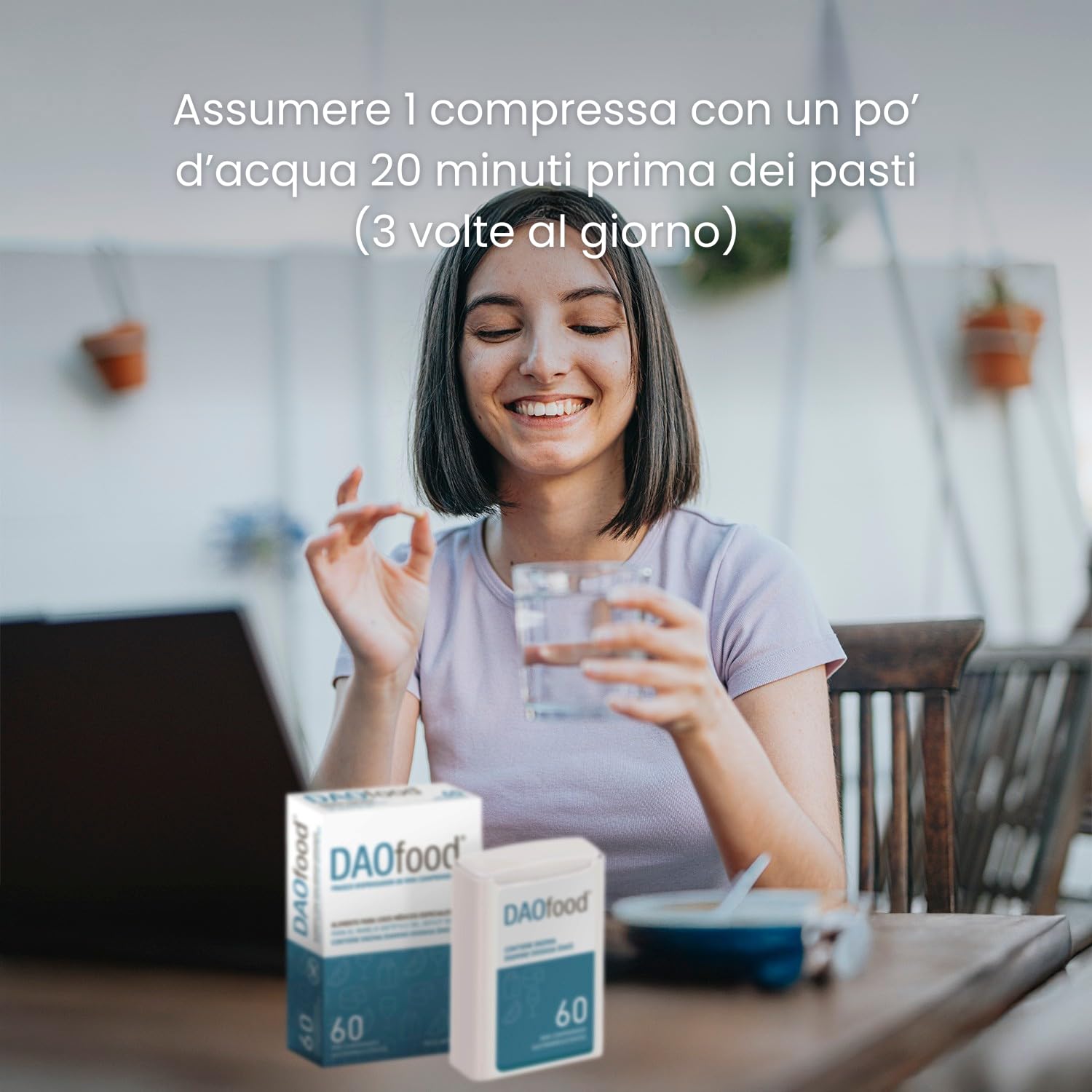 DR Healthcare - DAOfood - Enzima DAO - Supporta l’Equilibrio dell’Istamina Alimentare - Dispenser con 60 Mini-Compresse Gastroresistenti