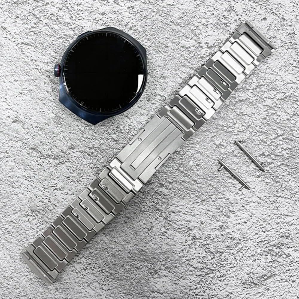 チタンストラップ Huawei Watch 4 Pro対応 バンドギャップなし ラグジュアリーチタン合金メタル交換 【ステンレスストリーエルバンド】