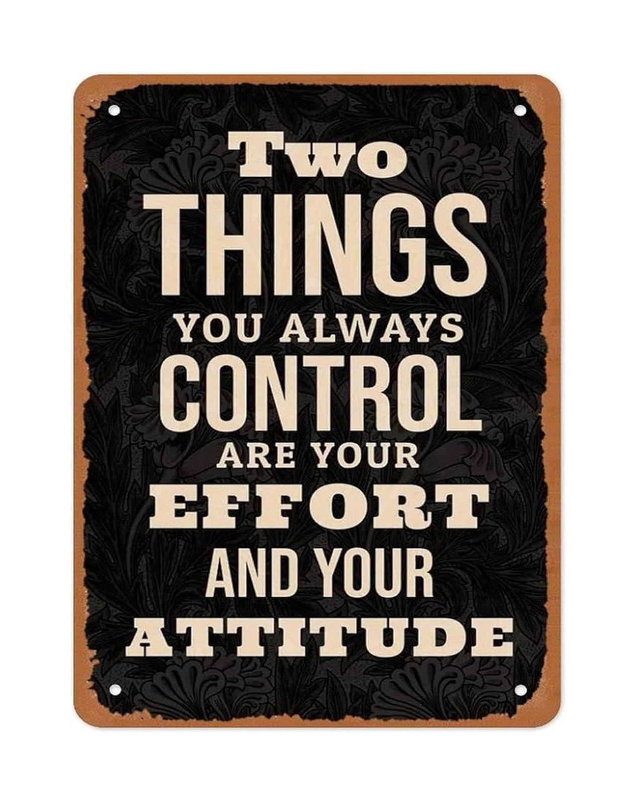 NWPNLXEA Motivational Mindset Metal Sign Your Effort Your Attitude Quote Scandinavian Bohemian Decor for Home 8 X 12 in