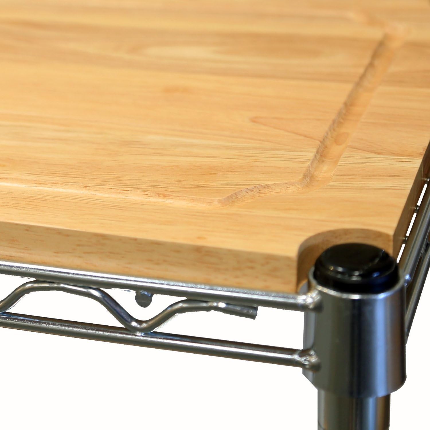 Seville Classics Baker's Rack for Kitchens, Solid Wood Top, 14" x 36" x 63" H