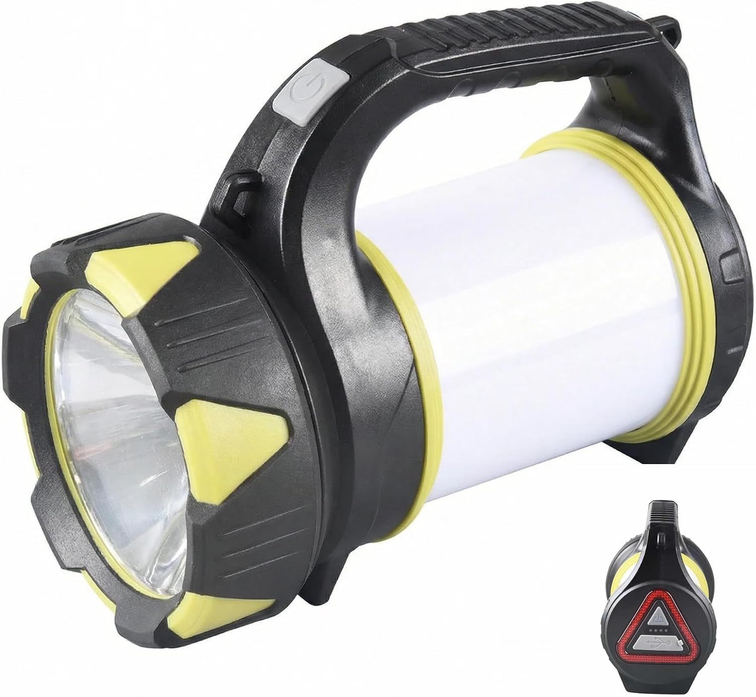 Rechargeable Camping Lantern LED Flashlight Spotlight Lantern Dual White & SOS Red Light with 7 Modes, Waterproof Handheld Light for Emergency Hiking Camping,Outdoor Survival & Power Outages