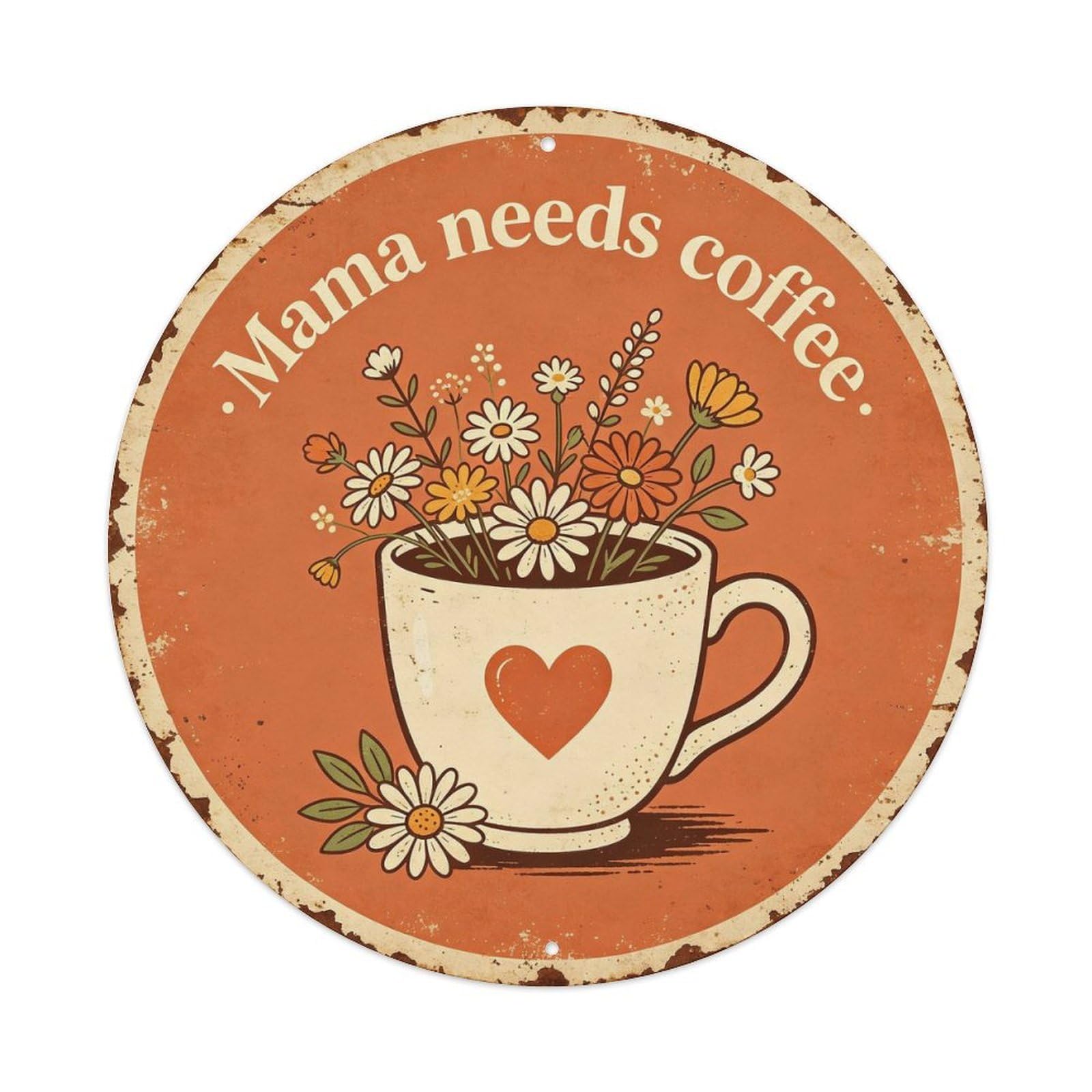 Vintage_mama_coffee Metal Tin Sign Plaque