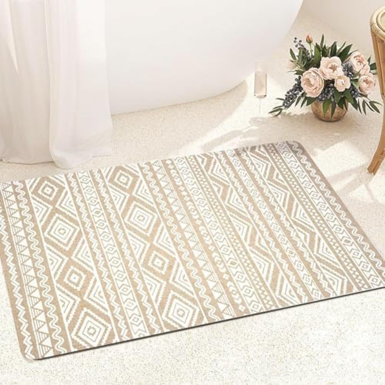 Tapis de douche à l'extérieur ou intérieur pour une salle de bain zen