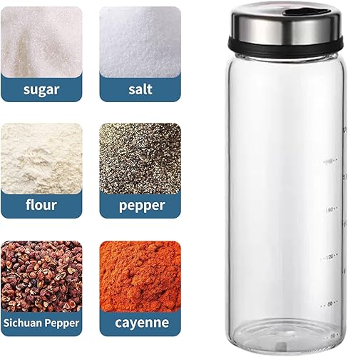 Miniatura 6 de Tarro de condimento con juegos de coctelera de acero inoxidable 304, salero y pimentero con agujeros ajustables para sales del Himalaya, Kosher y
