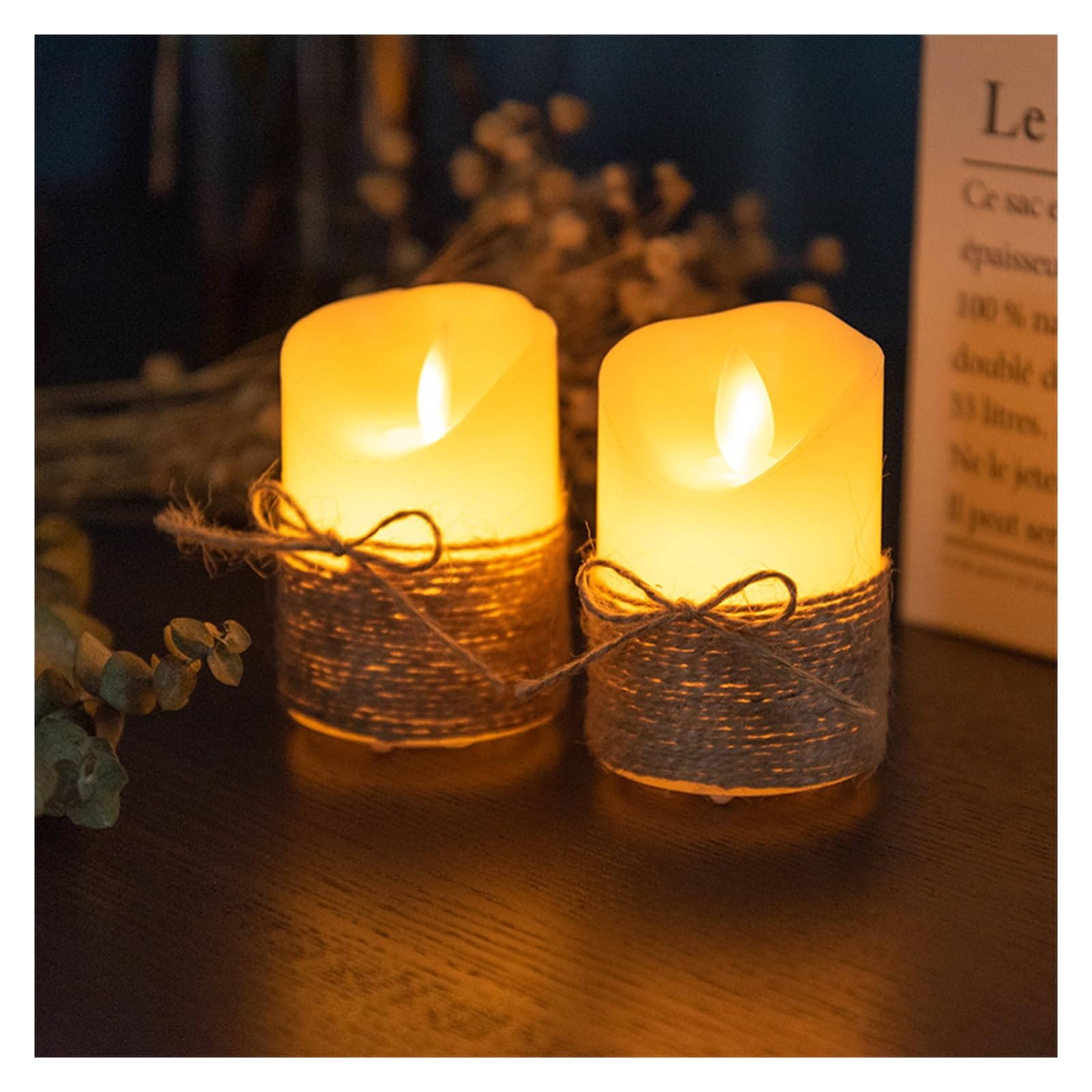 Candele senza fiamma glitterate, candele LED in vera cera con stoppino a fiamma realistiche for Natale, festival, confezione da 3