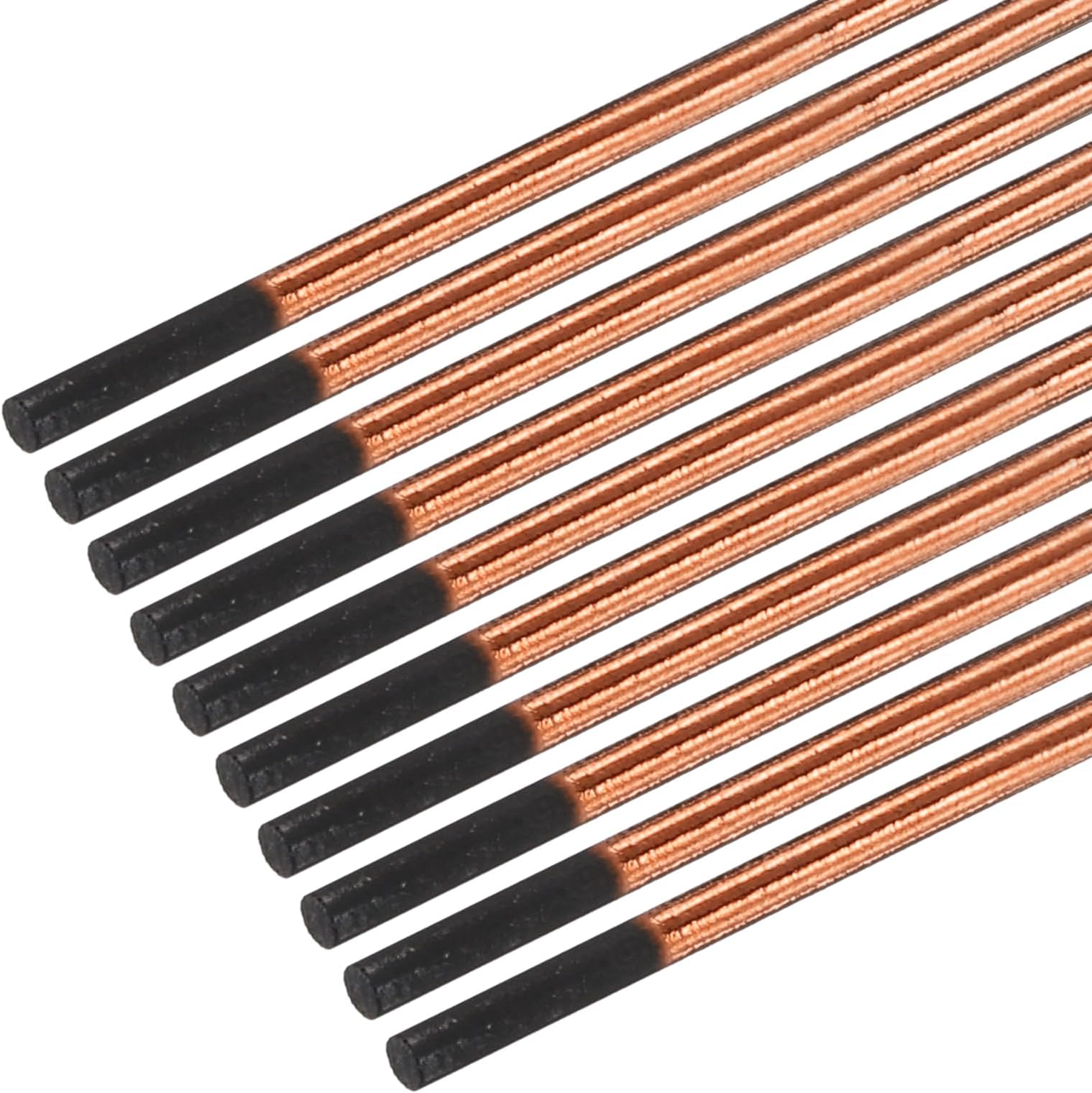 PATIKIL 10pcs 5mmx355mm(3/16"x14") Carbon Arc Air Gouging Rods Copper Graphite Coated Gouging Electrode Rods for Welding