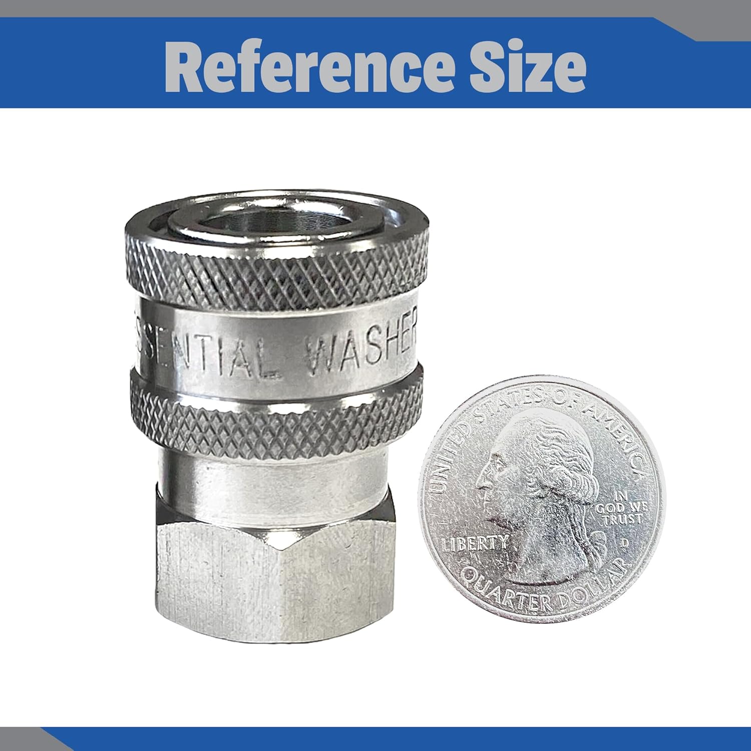 Essential Washer Stainless Steel ¼” Quick Connect Female NPT | Pressure Washer Quick Connect Fittings | 5000 PSI | Set Of 4