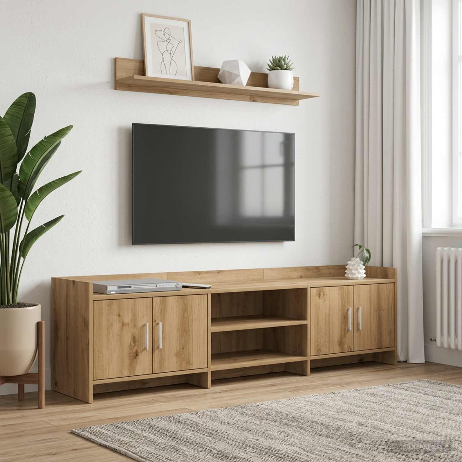 Mobile basso per TV, 168 x 33 x 47 cm, rovere Artisan