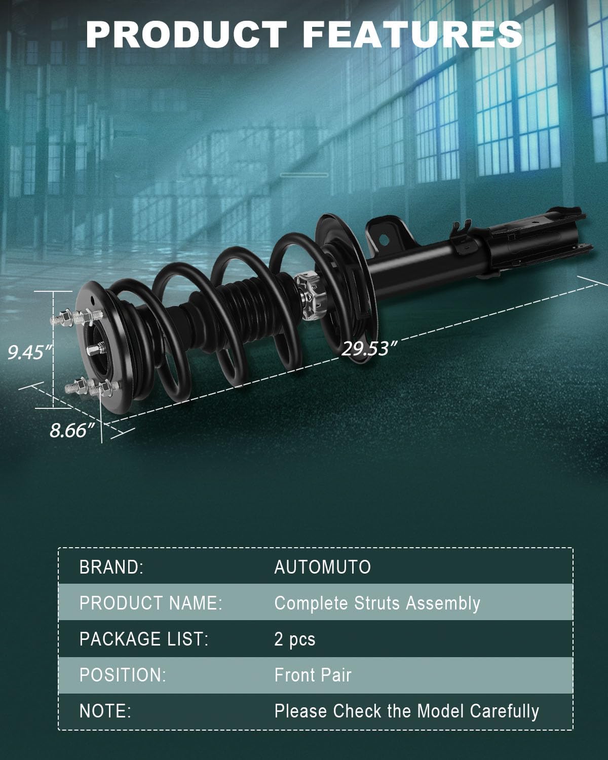 AUTOMUTO Front Pair Complete Struts Spring Assembly Shock Absorber Compatible with for Ford Explorer 2013 2014 2015 2016 2017 2018 2019 Struts 172730 172729