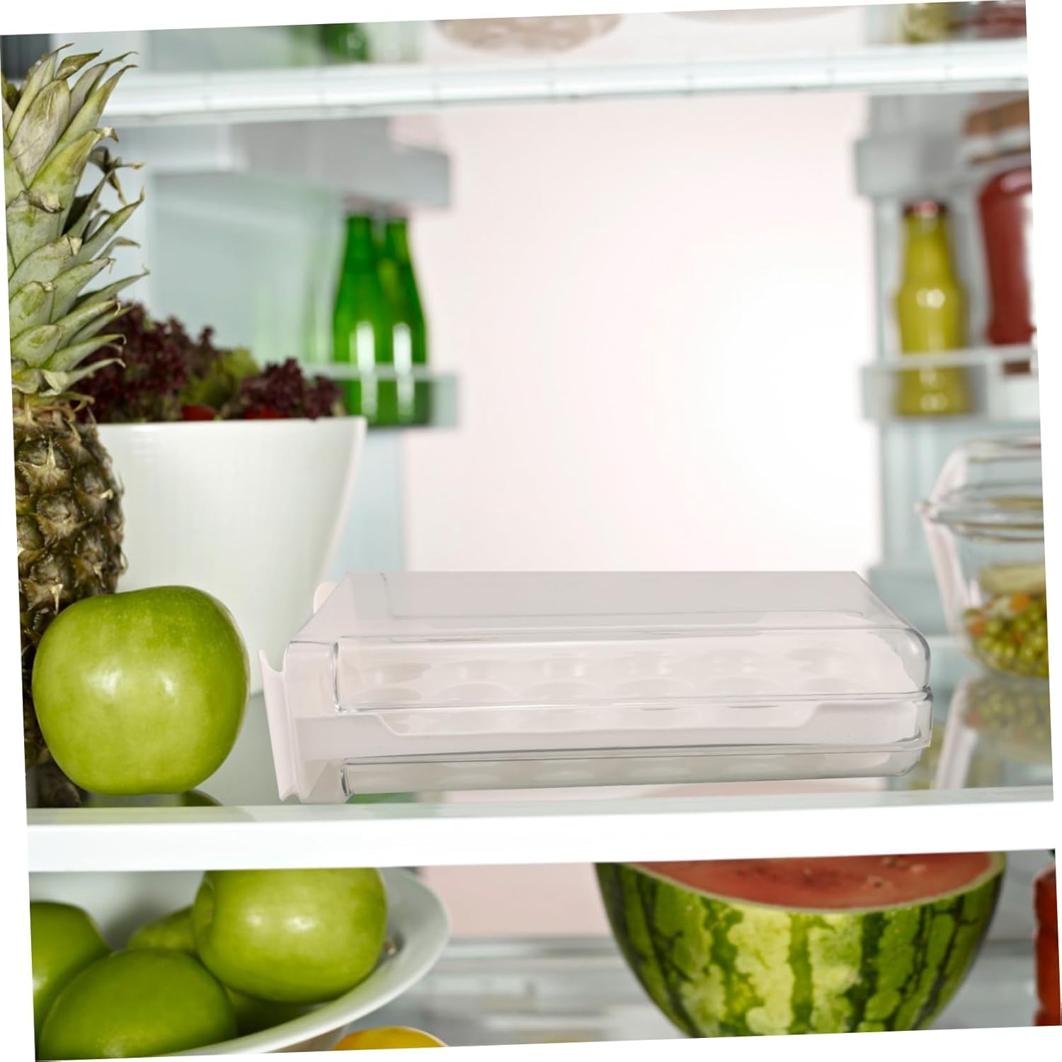 DOITOOL Stackable Plastic Egg Storage Organizer for Fridge Egg Holder for Countertop