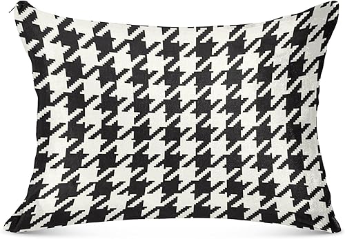 Fundas de almohada clásicas de pata de gallo, tamaño estándar, transpirables, agradables a la piel, fundas de almohada suaves y acogedoras para