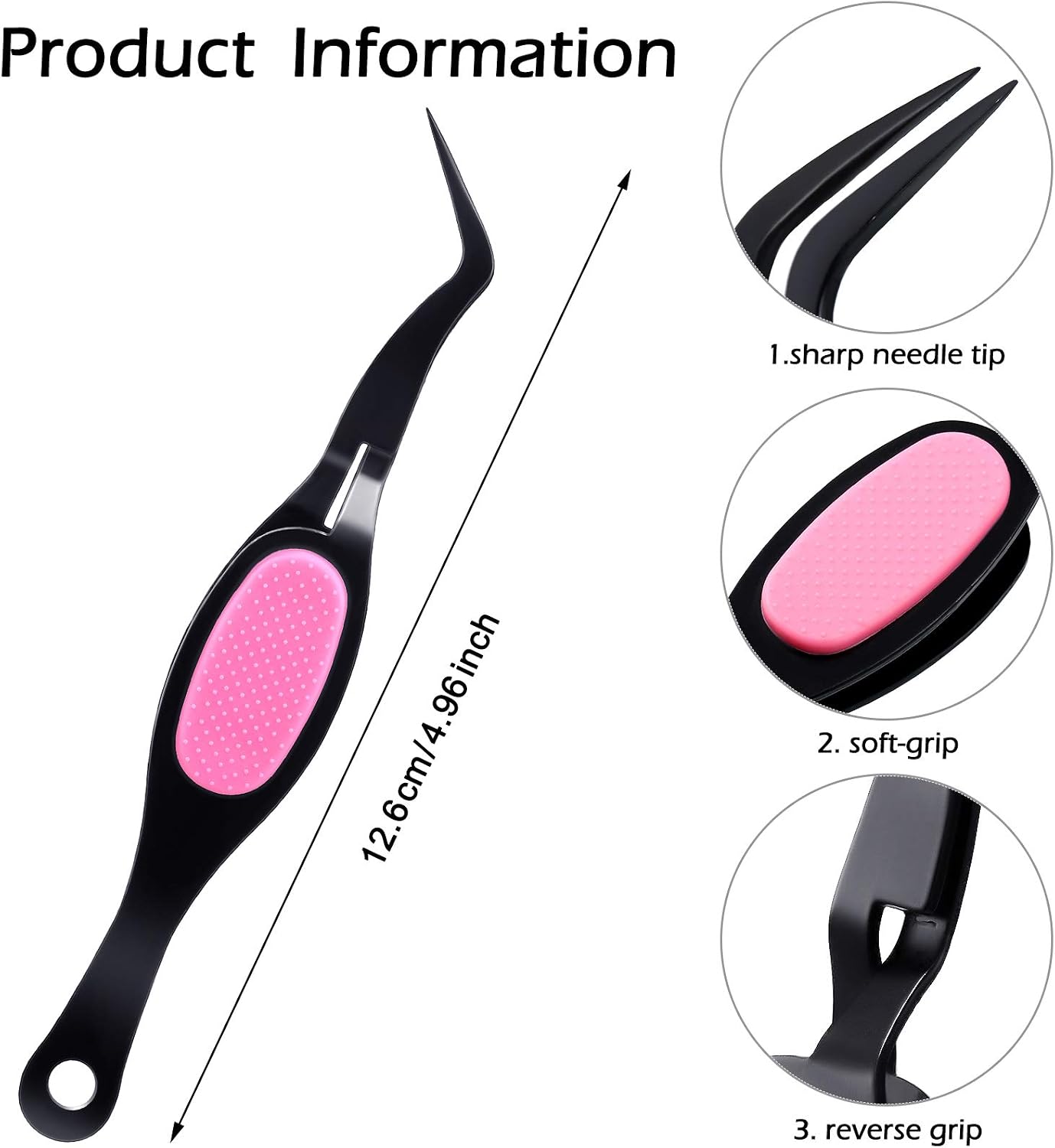 Mudder 3 Pieces Reverse Craft Tweezers Crossing Lock Tools Stainless Steel Tweezers Grip Precision Curved Beading Jewelry Tools for DIY Craft Supplies