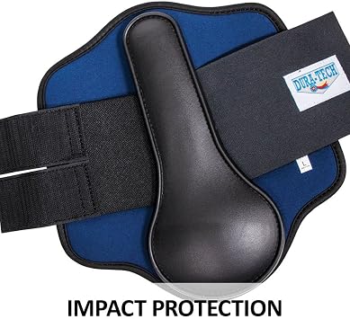 Dura-Tech Impact Pro Horse Splint Boots | Advanced Horse Leg Protection | 360D Coverage | Impact Shielding | Secure Fit | Perfect for Training & Turnout | Size Medium (14.3h-15.2h) | Color Navy